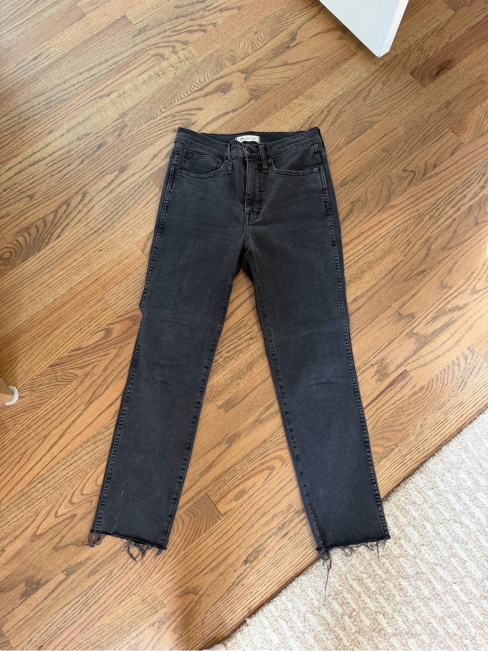 Madewell Black Skinny Raw-Hem Jeans